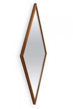 Pair of Edmond Spence American Mid Century Diamond Walnut Framed Mirrors - 4640181