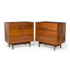 Pair of Edmond Spence for Whitney Furniture Co American Mid Century 3 Drawer Wa - 4683279