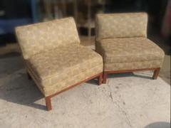 Pair of Edward Wormley Style Modern Slipper Chairs - 3877711