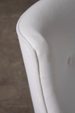 Pair of Edward Wormley for Dunbar Teardrop Slipper Chairs in White Velvet - 4356829