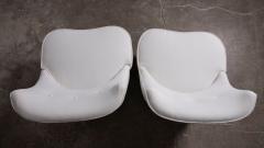 Pair of Edward Wormley for Dunbar Teardrop Slipper Chairs in White Velvet - 4356830