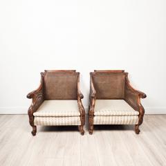 Pair of Edwardian Caned Club Chairs circa 1920 - 4650386