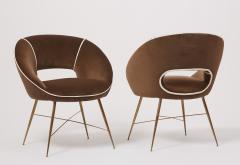 Pair of Egg Shaped Modernist Italian Armchairs Italy 1950s - 3009617