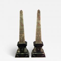 Pair of Egyptian Green Onyx and Black Marble Obelisks - 4263131
