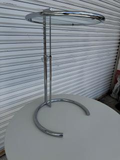 Pair of Eileen Gray Tubular Chrome Adjustable Top Cantilever Side Table - 4317219