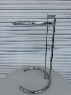 Pair of Eileen Gray Tubular Chrome Adjustable Top Cantilever Side Table - 4317249