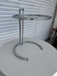 Pair of Eileen Gray Tubular Chrome Adjustable Top Cantilever Side Table - 4317250