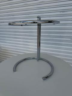 Pair of Eileen Gray Tubular Chrome Adjustable Top Cantilever Side Table - 4317251