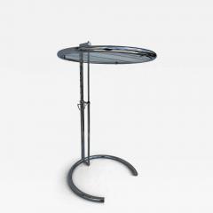 Pair of Eileen Gray Tubular Chrome Adjustable Top Cantilever Side Table - 4319578