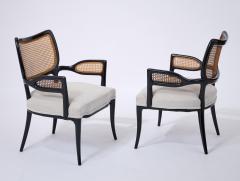 Pair of Elegant Woven Cane Italian Armchairs ca 1950 - 3572789