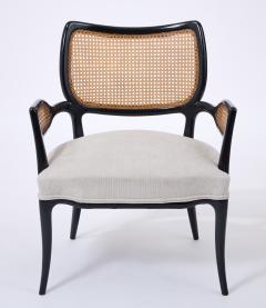 Pair of Elegant Woven Cane Italian Armchairs ca 1950 - 3572790