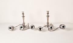 Pair of Ellis Barker Silver Plated Two Arm Candelabra England circa 1920  - 4214543
