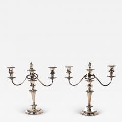 Pair of Ellis Barker Silver Plated Two Arm Candelabra England circa 1920  - 4217343
