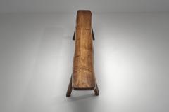 Pair of Elm Wood Benches Europe Mid 20th Century - 4604284