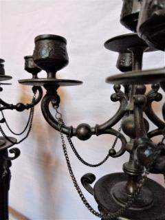 Pair of Empire 19th Century Bronze Candelabras Depicting Insects - 2980767