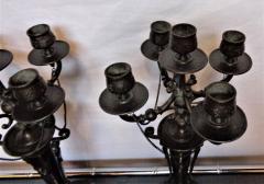 Pair of Empire 19th Century Bronze Candelabras Depicting Insects - 2980768