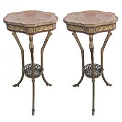 Pair of Empire Revival Hoof Foot Gueridon Tripode Tables - 2630561