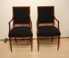 Pair of Empire Style Armchairs Solid Mahogany Austria Vienna 19th C  - 2972911