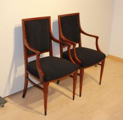 Pair of Empire Style Armchairs Solid Mahogany Austria Vienna 19th C  - 2972912