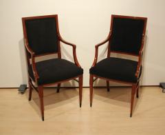 Pair of Empire Style Armchairs Solid Mahogany Austria Vienna 19th C  - 2972913