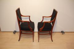Pair of Empire Style Armchairs Solid Mahogany Austria Vienna 19th C  - 2972914