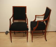 Pair of Empire Style Armchairs Solid Mahogany Austria Vienna 19th C  - 2972916