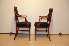 Pair of Empire Style Armchairs Solid Mahogany Austria Vienna 19th C  - 2972919
