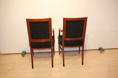 Pair of Empire Style Armchairs Solid Mahogany Austria Vienna 19th C  - 2972920