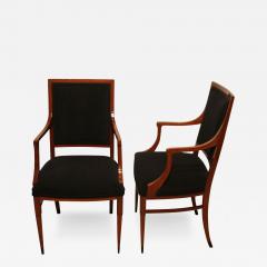 Pair of Empire Style Armchairs Solid Mahogany Austria Vienna 19th C  - 2975066