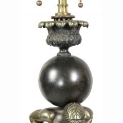 Pair of Empire Style Bronze Figural Table Lamps - 3740491