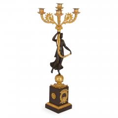 Pair of Empire period gilt and patinated bronze candelabra - 1234876