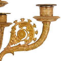 Pair of Empire period gilt and patinated bronze candelabra - 1234881