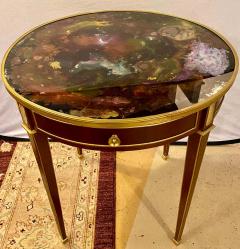 Pair of End Center or Sofa Tables Bronze Mounted Single Drawer Glass Tops - 1280741