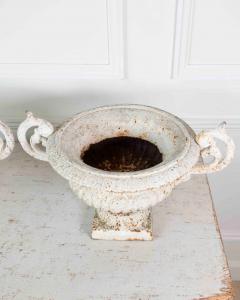Pair of English 19th Century Cast Iron Garden Urns - 4736964