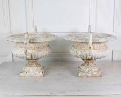 Pair of English 19th Century Cast Iron Garden Urns - 4736991