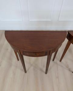 Pair of English 19th Century Demi Lune Side Tables - 4707147