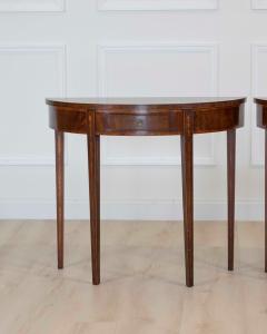 Pair of English 19th Century Demi Lune Side Tables - 4707209