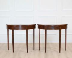 Pair of English 19th Century Demi Lune Side Tables - 4707214