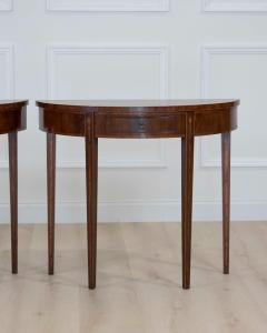 Pair of English 19th Century Demi Lune Side Tables - 4707217