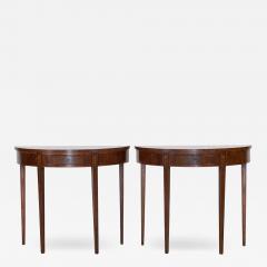 Pair of English 19th Century Demi Lune Side Tables - 4708255