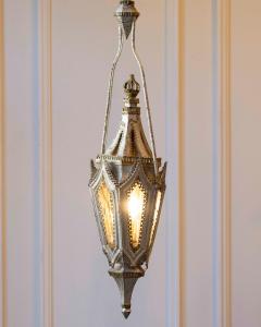 Pair of English 19th Century Painted Iron Gothic Revival Period Lanterns - 4397043