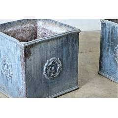 Pair of English 19th Century Solid Lead Box Planters - 4798579