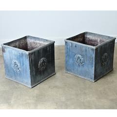 Pair of English 19th Century Solid Lead Box Planters - 4798582