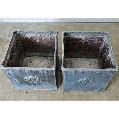 Pair of English 19th Century Solid Lead Box Planters - 4798585