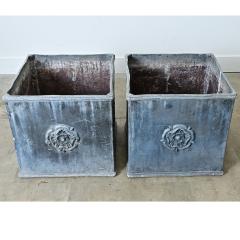 Pair of English 19th Century Solid Lead Box Planters - 4798587