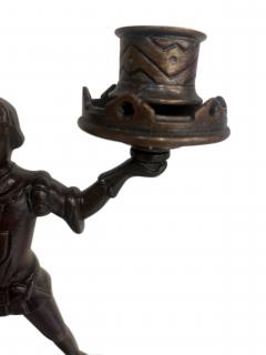 Pair of English 2 arm candlesticks held by a Renaissance style figure - 4665910