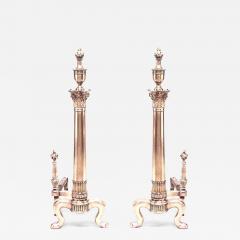 Pair of English Adam Brass Corinthian Andirons - 4242124