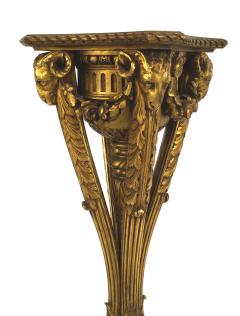 Pair of English Adam Gilt Ram Pedestals - 1437112