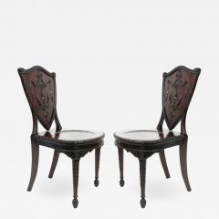 Pair of English Adam Shield Back Side Chairs - 1421393