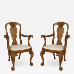 Pair of English Anglo Indian Padouk Arm Chairs - 1403404
